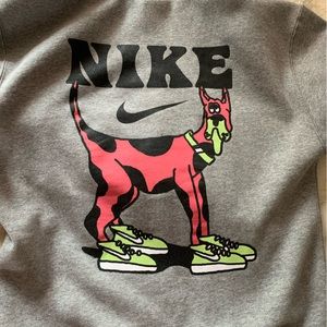 Nike SB Pink Dog Grey Hoodie SX MEDIUM